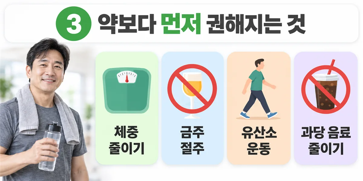 간수치를 낮추는 데 효과가 확인된 네 가지 — 체중 감량, 금주와 절주, 유산소 운동, 과당 음료 줄이기