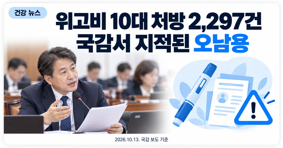 국회 국정감사장에서 질의하는 의원과 답변하는 식약처장, 비만치료제 주사 펜