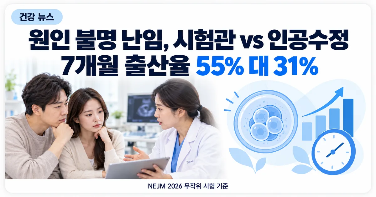 진료실에서 난임 치료 방법을 상담하는 부부와 의사