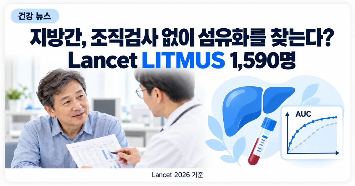 혈액 검사 결과와 간 단면 그래픽을 설명하는 의사